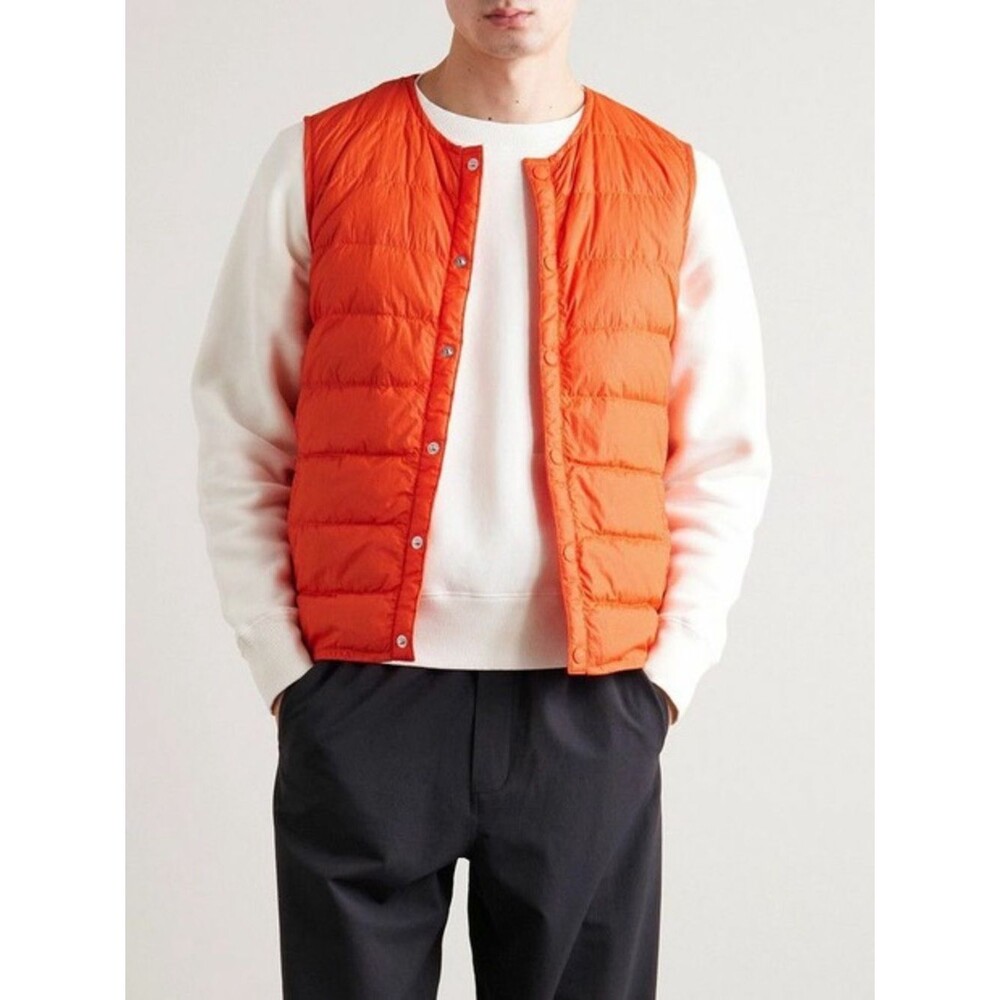 Outdoor Voices Men's Quilted SoftShield Down Gilet | Orange | XXS